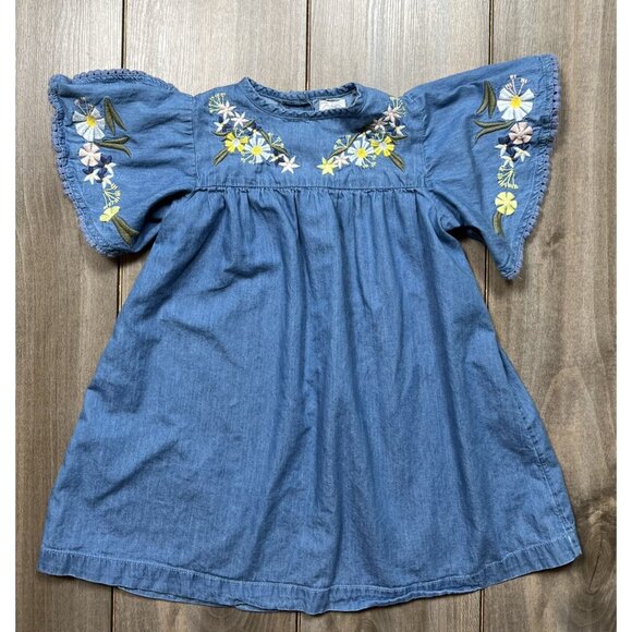 Gorgeous Embroidered Denim Swing Dress - Picture 2 of 8